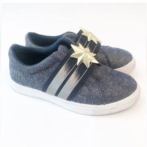 Captain Marvel Glitter Denim slipon shoes size 11